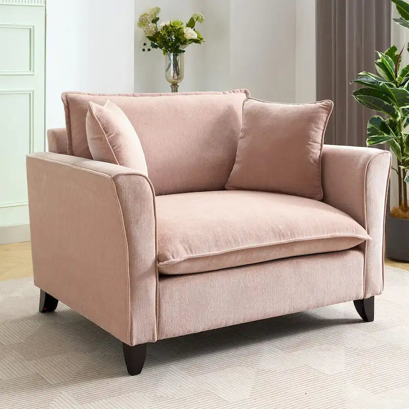 Fauteuil surdimensionné en tissu chenille