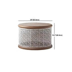 Table basse ronde en bois creux, style français, naturelle et sophistiquée