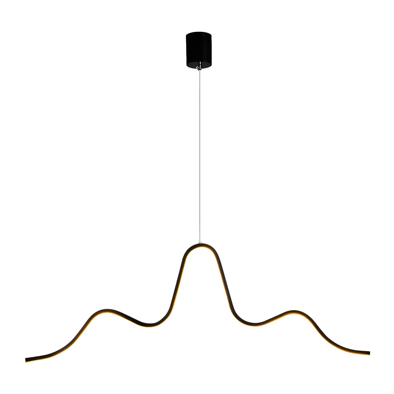 Suspension îlot artistique noire linéaire réglable