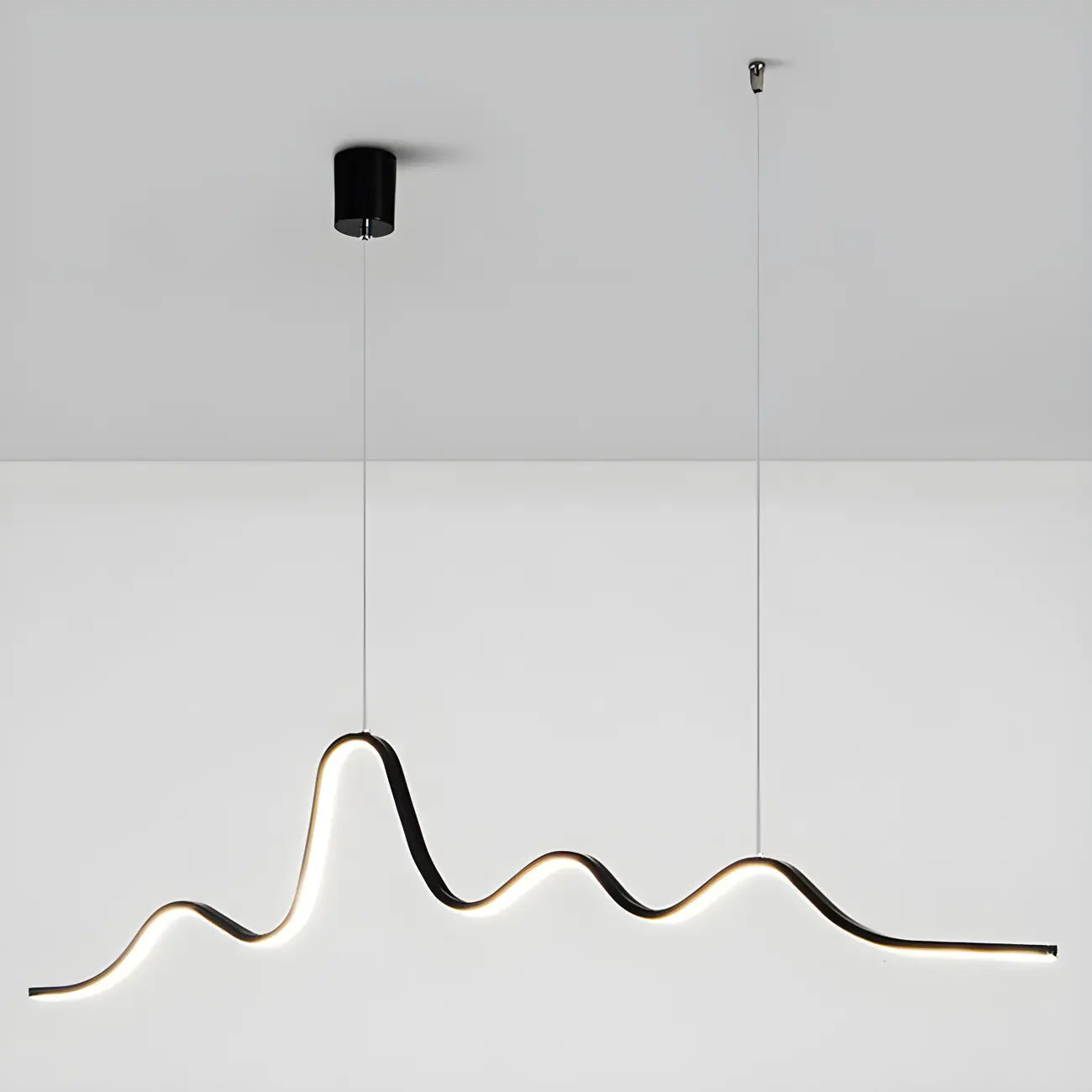 Suspension îlot artistique noire linéaire réglable