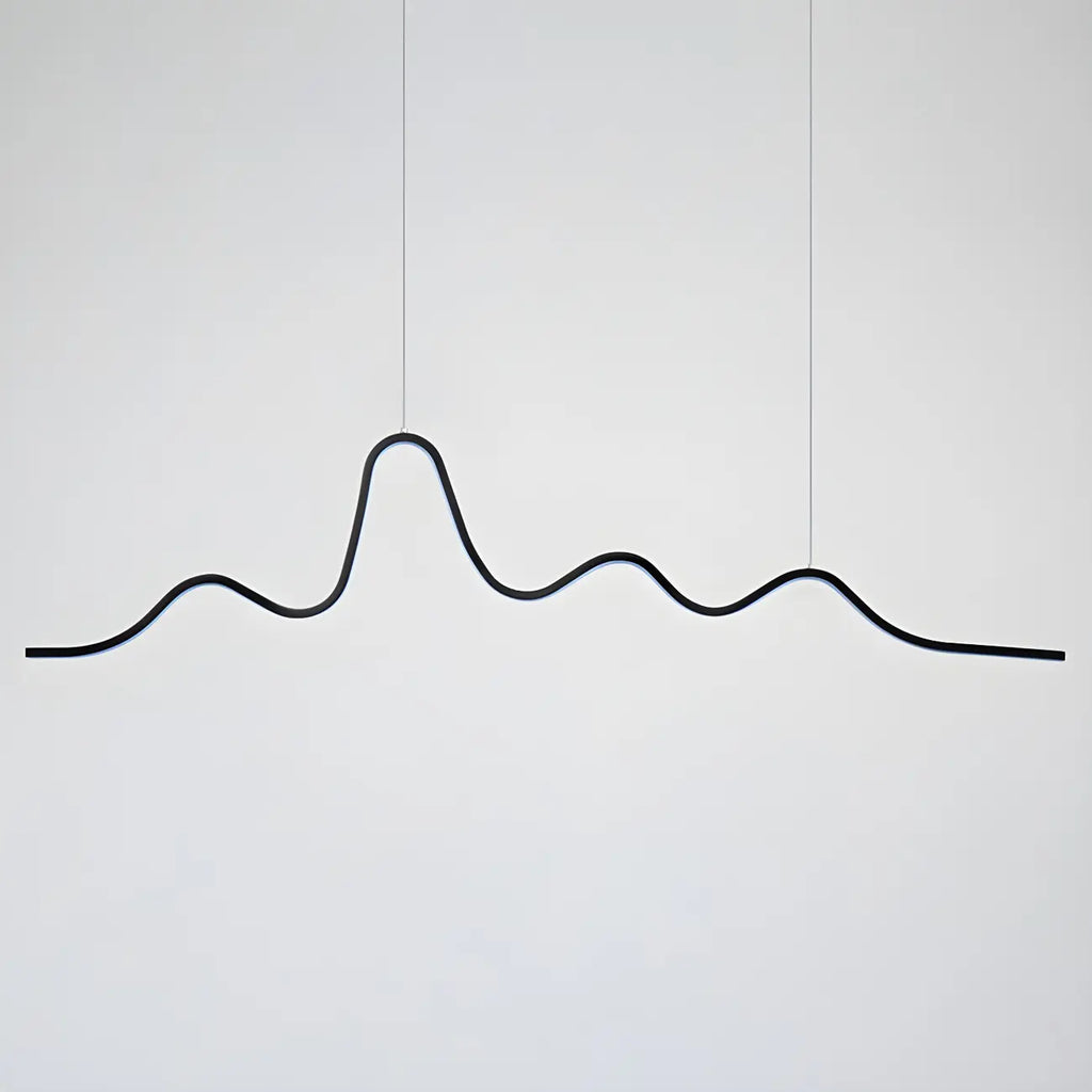 Suspension îlot artistique noire linéaire réglable