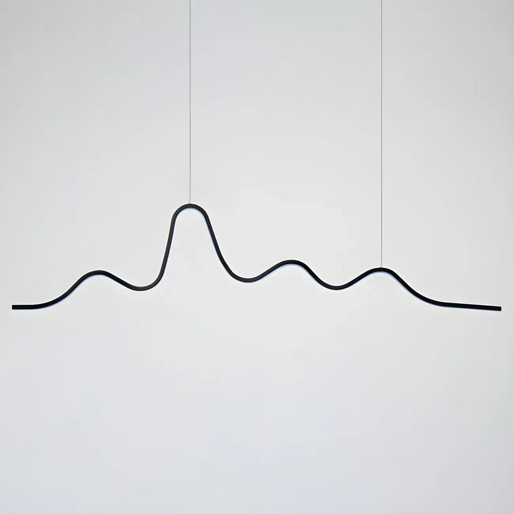 Suspension îlot artistique noire linéaire réglable