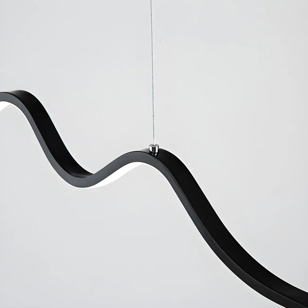 Suspension îlot artistique noire linéaire réglable