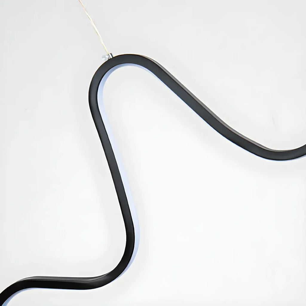 Suspension îlot artistique noire linéaire réglable