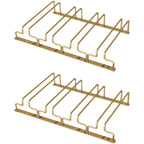 Porte-verres à vin suspendu rectangulaire en métal doré