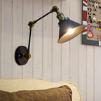 Applique murale moderne noire à bras articulé de 6,5 pouces avec abat-jour en métal