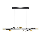 Suspension moderne en métal noir et acrylique à 4 lumières LED à intensité variable