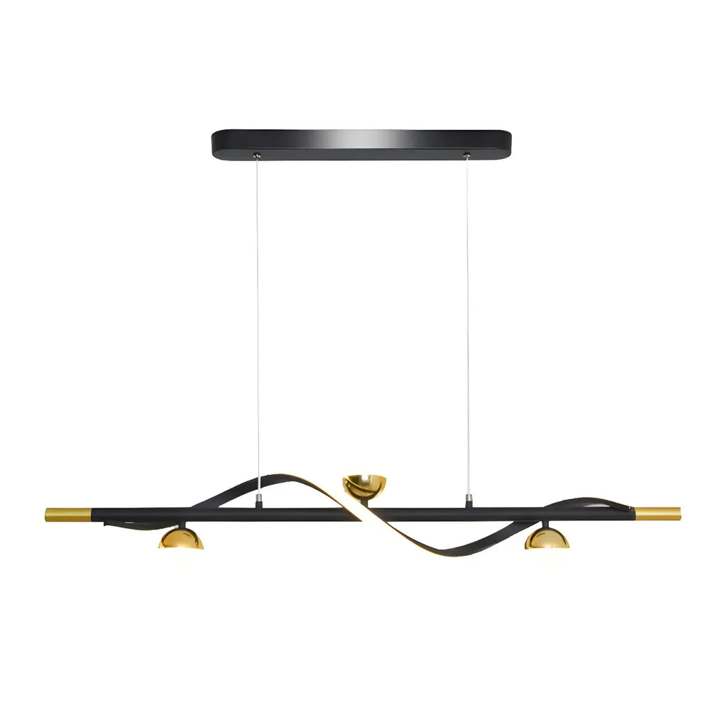 Suspension moderne en métal noir et acrylique à 4 lumières LED à intensité variable