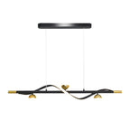 Suspension moderne en métal noir et acrylique à 4 lumières LED à intensité variable