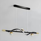 Suspension moderne en métal noir et acrylique à 4 lumières LED à intensité variable