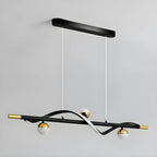 Suspension moderne en métal noir et acrylique à 4 lumières LED à intensité variable