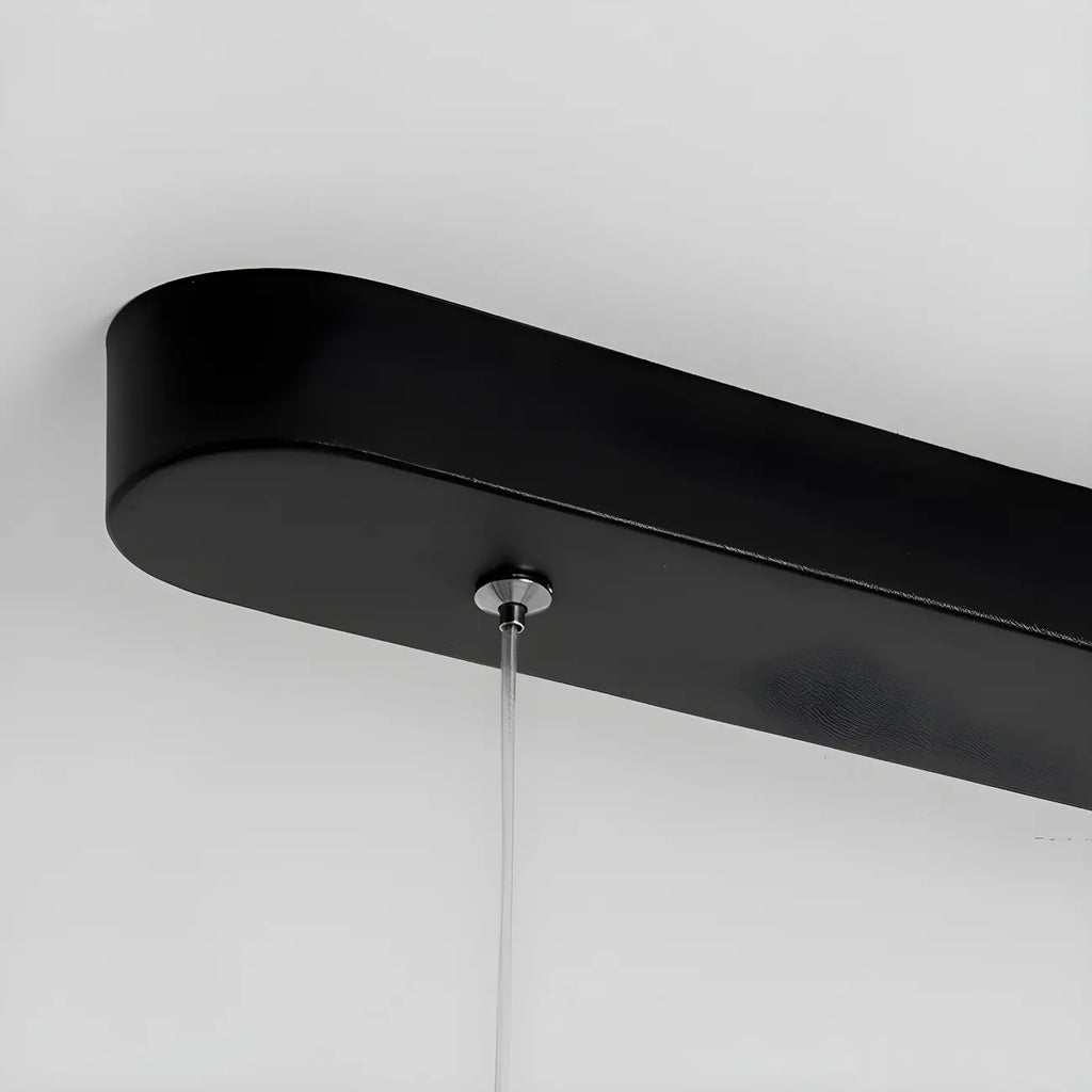 Suspension moderne en métal noir et acrylique à 4 lumières LED à intensité variable
