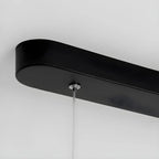 Suspension moderne en métal noir et acrylique à 4 lumières LED à intensité variable