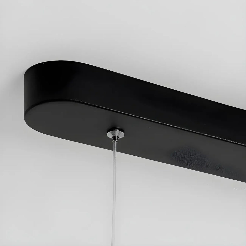 Suspension moderne en métal noir et acrylique à 4 lumières LED à intensité variable