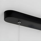Suspension moderne en métal noir et acrylique à 4 lumières LED à intensité variable