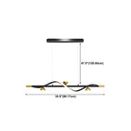 Suspension moderne en métal noir et acrylique à 4 lumières LED à intensité variable