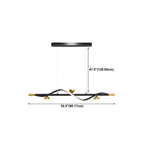 Suspension moderne en métal noir et acrylique à 4 lumières LED à intensité variable