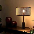 Lampe de table LED en métal marron Rarran en forme de tambour