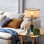 Lampe de table LED en métal marron Rarran en forme de tambour