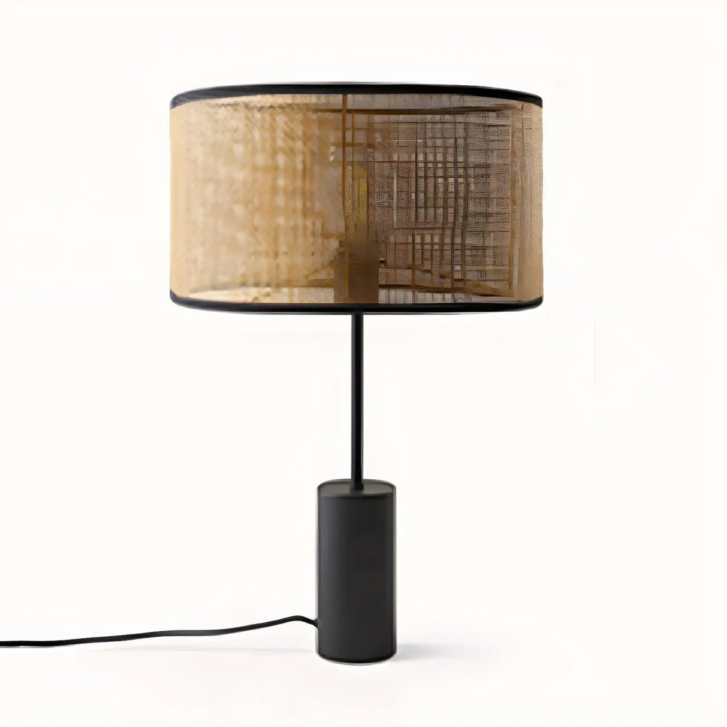 Lampe de table LED en métal marron Rarran en forme de tambour