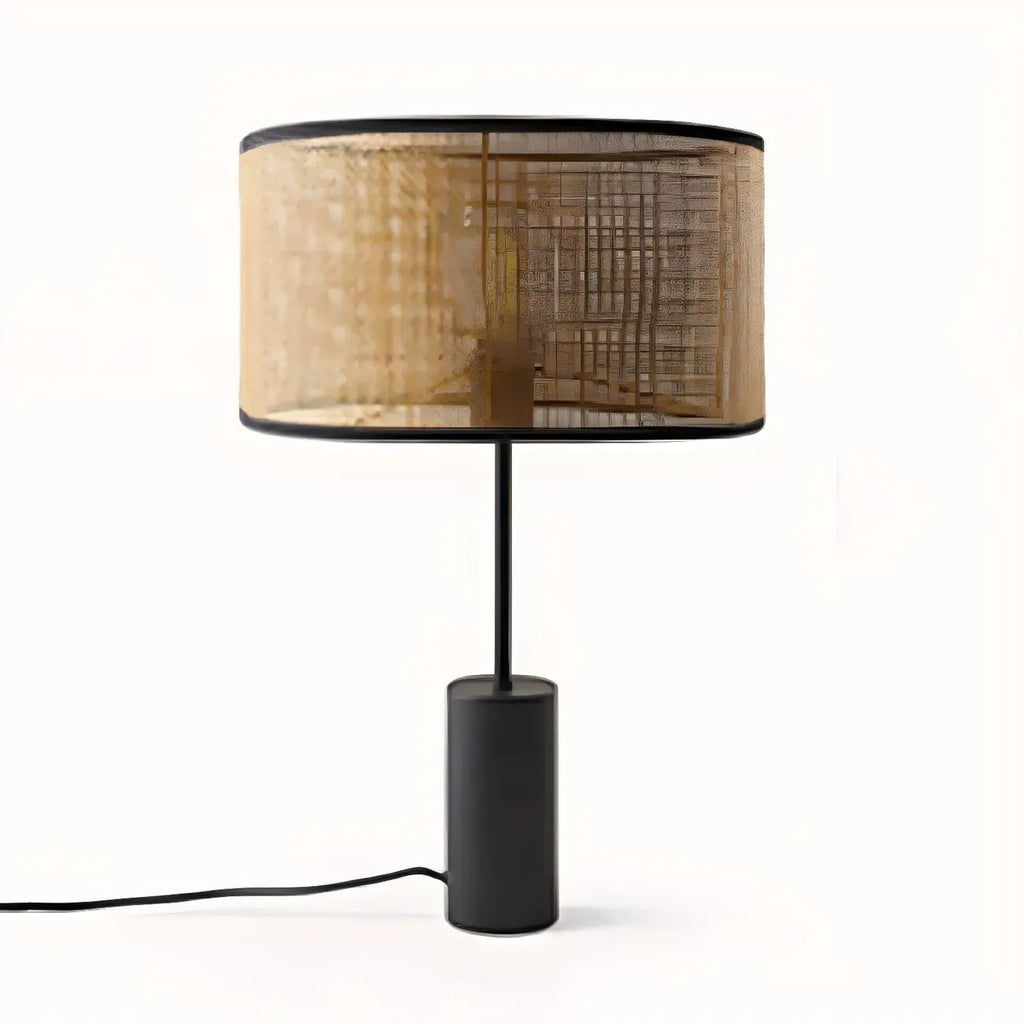 Lampe de table LED en métal marron Rarran en forme de tambour