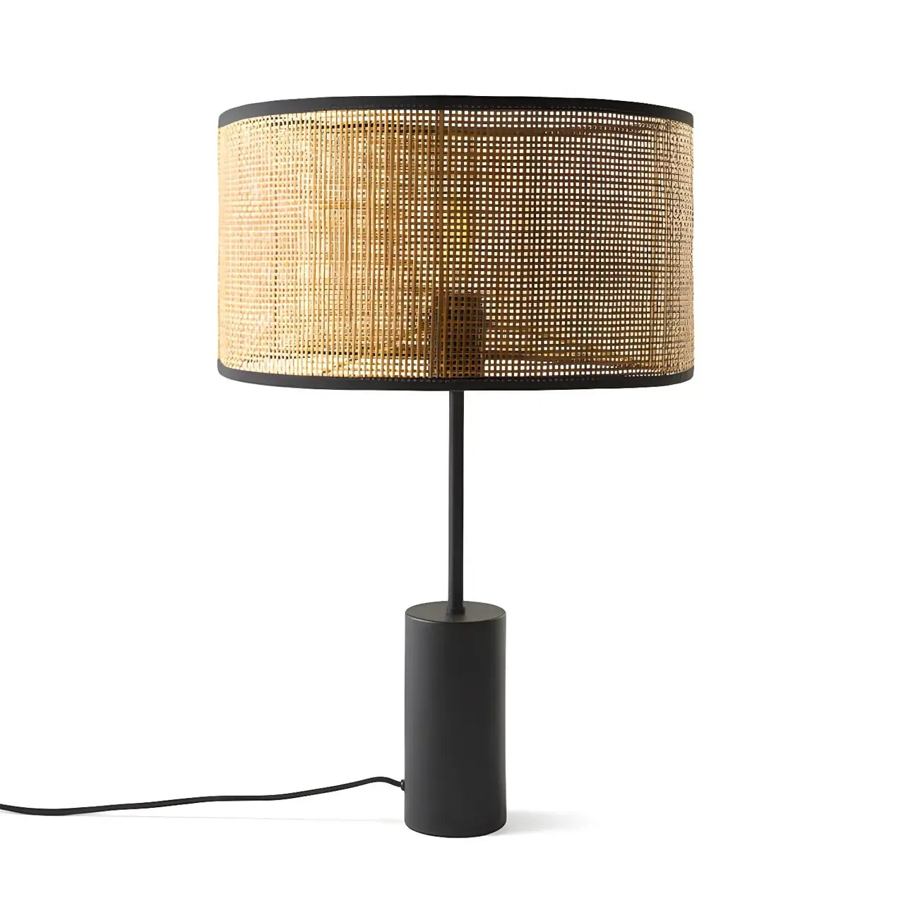 Lampe de table LED en métal marron Rarran en forme de tambour