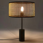 Lampe de table LED en métal marron Rarran en forme de tambour