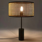 Lampe de table LED en métal marron Rarran en forme de tambour