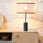Lampe de table LED en métal marron Rarran en forme de tambour