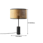 Lampe de table LED en métal marron Rarran en forme de tambour