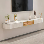 Mobile TV galleggiante 79 White Stone con cassetto e armadietto