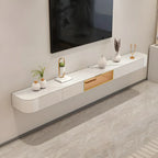 Mobile TV galleggiante 79 White Stone con cassetto e armadietto