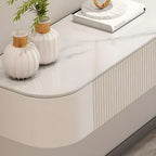 Mobile TV galleggiante 79 White Stone con cassetto e armadietto