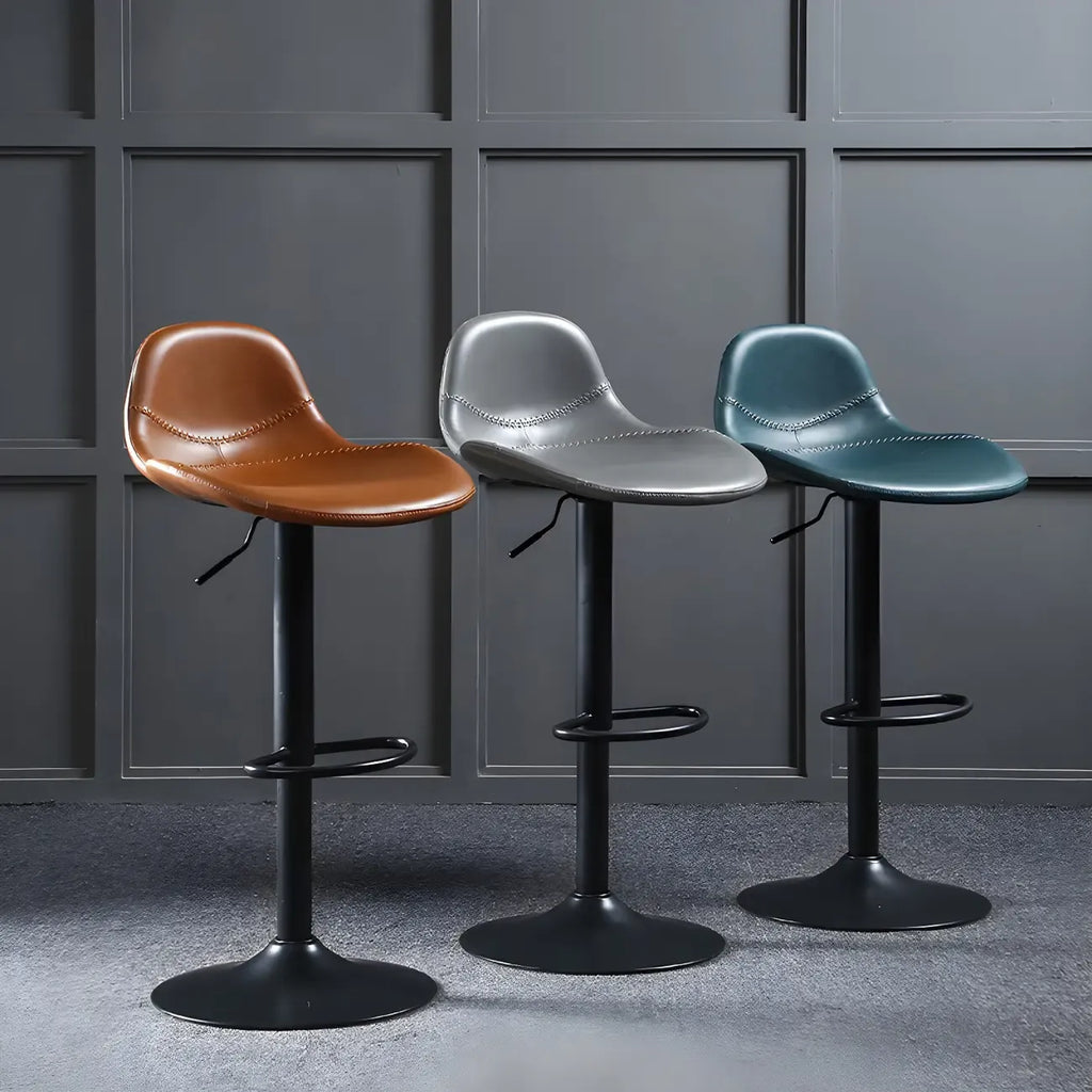 Tabourets de bar modernes en cuir réglables avec repose-pieds pour bar à domicile