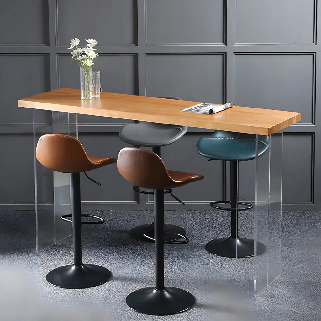 Tabourets de bar modernes en cuir réglables avec repose-pieds pour bar à domicile