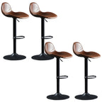 Tabourets de bar modernes en cuir réglables avec repose-pieds pour bar à domicile