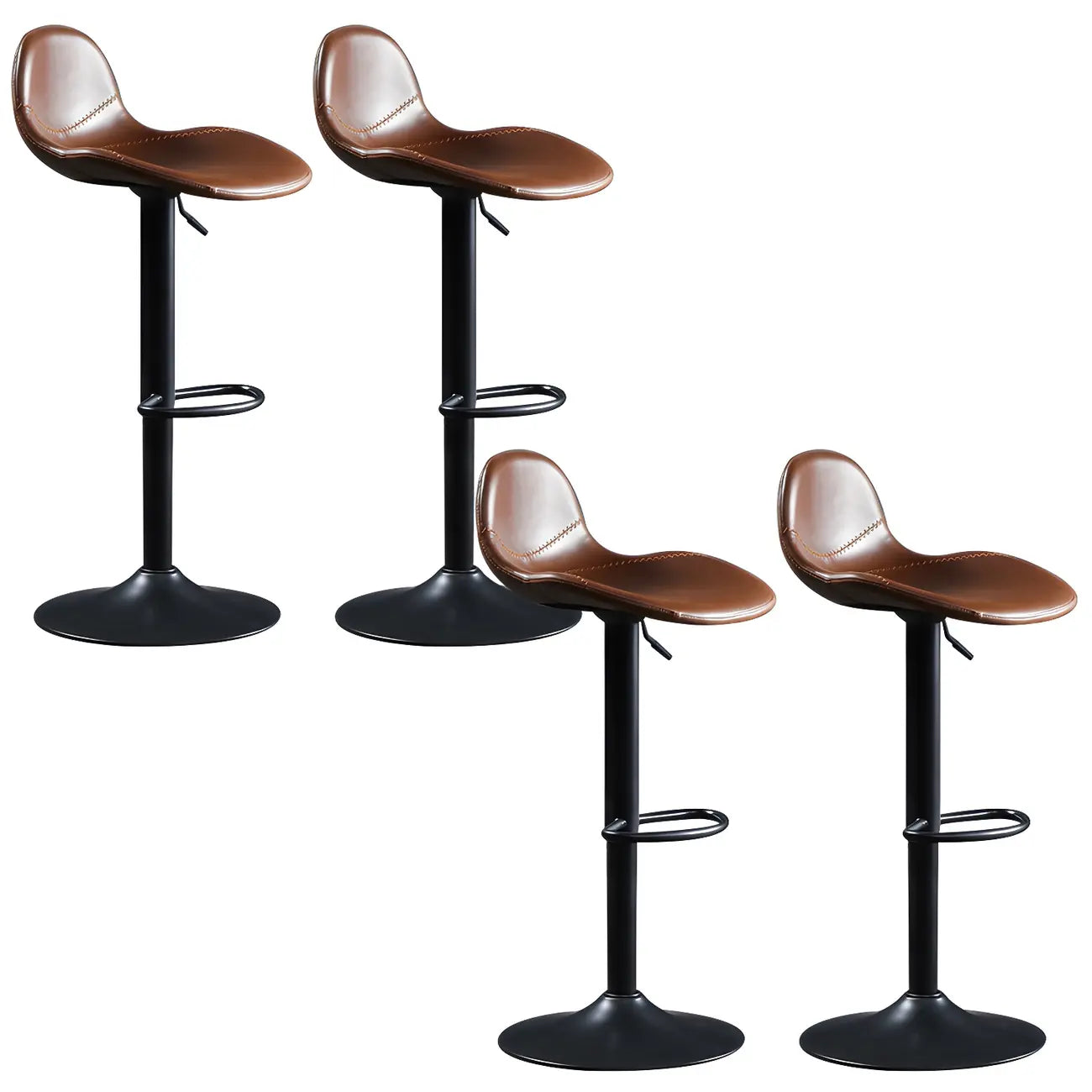 Tabourets de bar modernes en cuir réglables avec repose-pieds pour bar à domicile