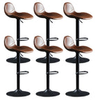 Tabourets de bar modernes en cuir réglables avec repose-pieds pour bar à domicile