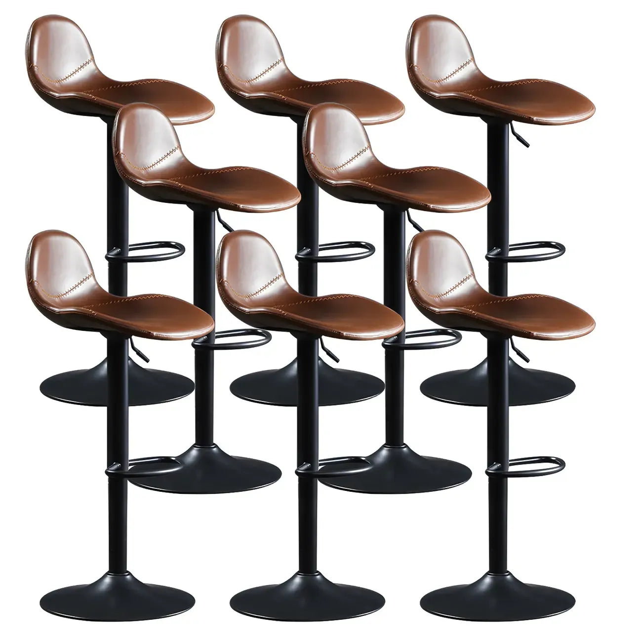 Tabourets de bar modernes en cuir réglables avec repose-pieds pour bar à domicile