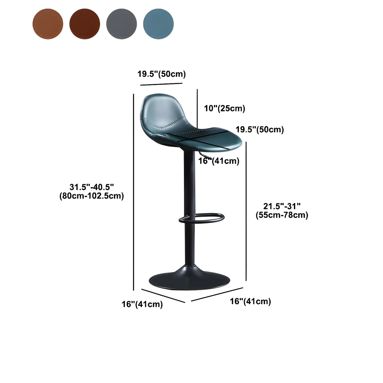 Tabourets de bar modernes en cuir réglables avec repose-pieds pour bar à domicile
