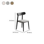 Chaise de salle à manger moderne en cuir sans accoudoirs et dossier bas