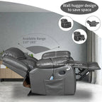 Fauteuil inclinable à large assise en cuir durable avec massage et chauffage