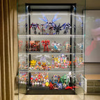 Vitrine moderne en verre noir avec étagères réglables