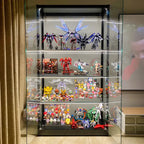 Vitrine moderne en verre noir avec étagères réglables