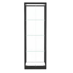 Vitrine moderne en verre noir avec étagères réglables