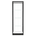 Vitrine moderne en verre noir avec étagères réglables