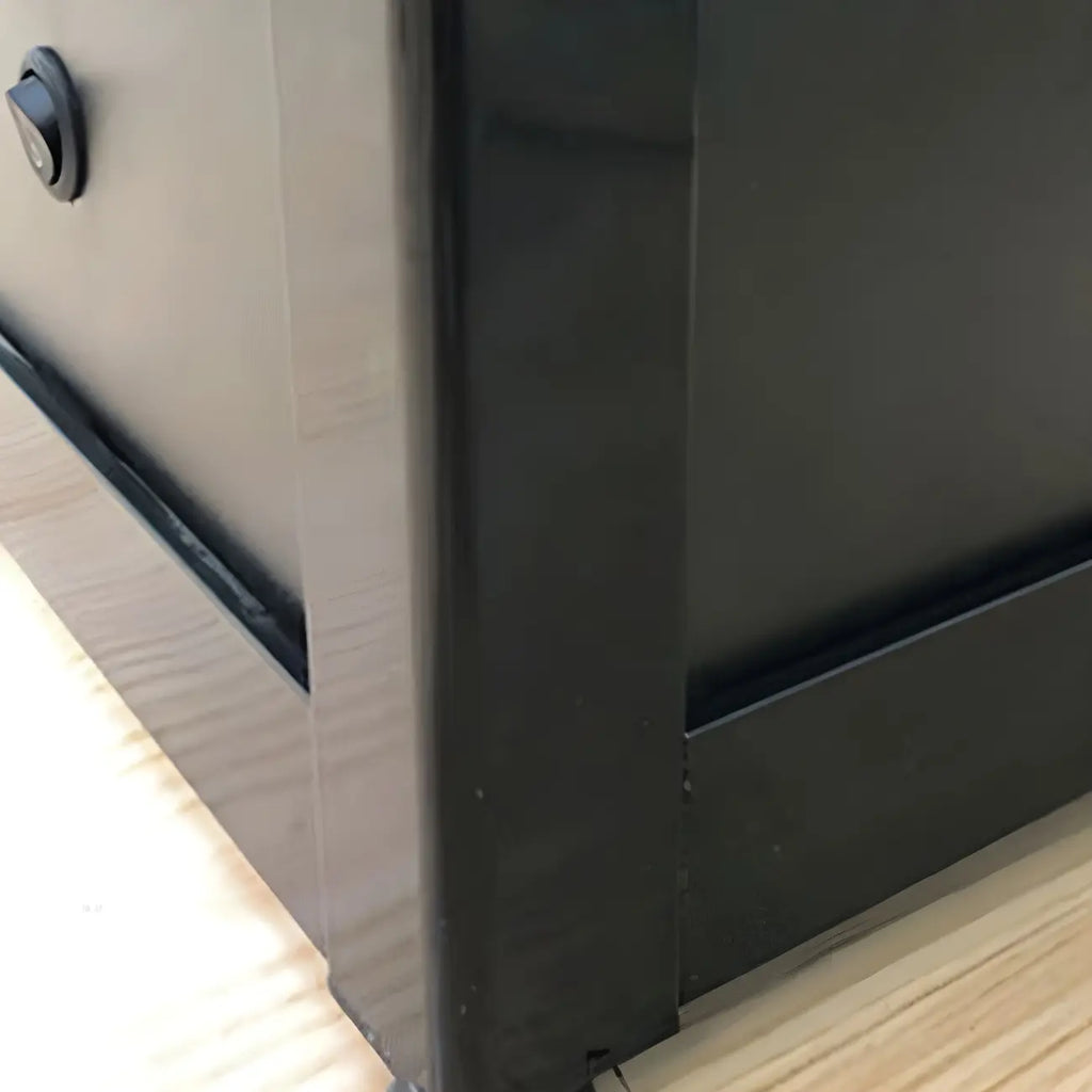 Vitrine moderne en verre noir avec étagères réglables