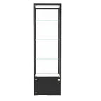 Vitrine moderne en verre noir avec étagères réglables