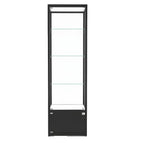 Vitrine moderne en verre noir avec étagères réglables