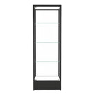 Vitrine moderne en verre noir avec étagères réglables